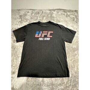 UFC‎ x Full Send T-Shirt Men's Size Large Black Short Sleeve Crew MMA USA EUC